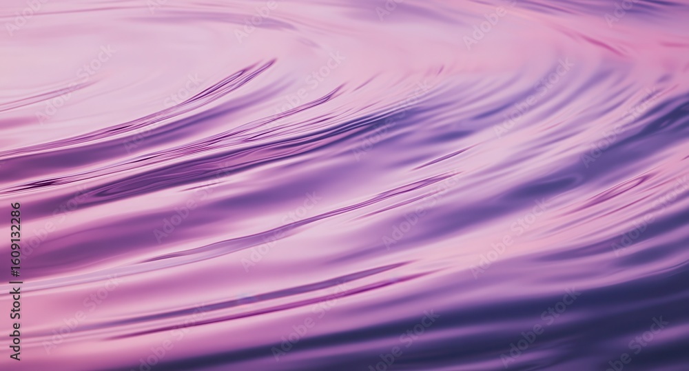 Poster a close-up of pink water ripples on the surface, with a light purple background. the circular ripple