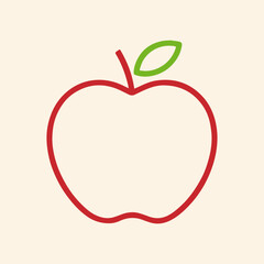 Red apple vector icon illustration for healthy fruit and natural food design