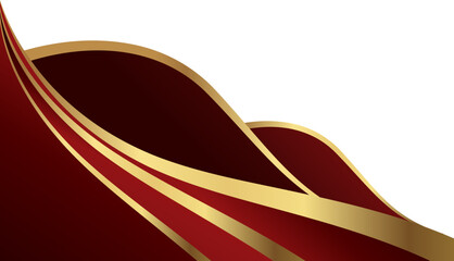 Luxury Red and Gold Wave Corner Design