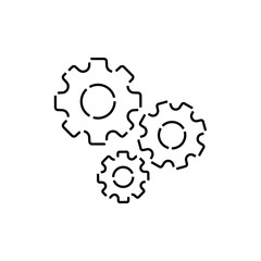 Gear Icon Vector Template, Flat Design Engineering Cogwheel Illustration Design