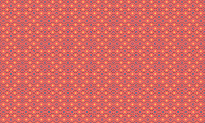 Decorative Seamless Wave Pattern with Geometric Circle and Star Elements