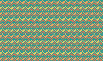 Bold African Seamless Pattern with Hand-Drawn Zigzag Tribal Motifs