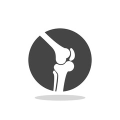 Knee joint icon with shadow