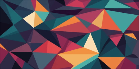 Fototapeta premium Colorful retro geometric seamless vector pattern of triangles and diamonds for an abstract decorative background