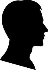 Man�s Profile Silhouette with Sharp Contours