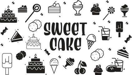Desserts & Sweet Foods Flat Design Icon 