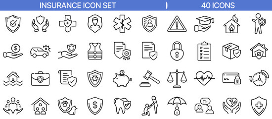 Insurance Protection Coverage Safety Icon Design