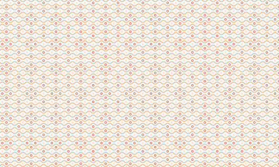 Decorative Seamless Wave Pattern with Geometric Circle and Star Elements