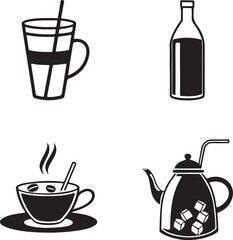 coffee mug icon. hot coffee or tea cup symbol with steam sign. transparent png and vector illustration.