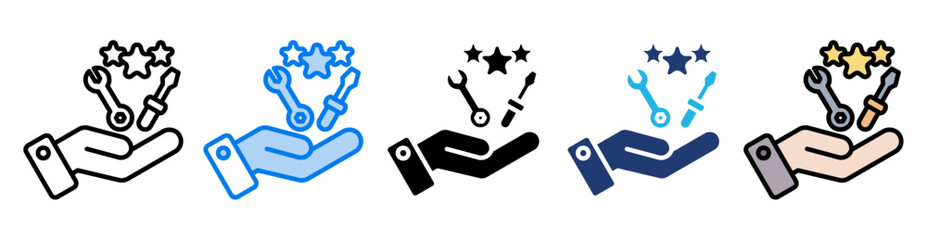 repair icon set multiple style collection