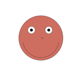 Fototapeta premium red happy smiley face on png transparent background 