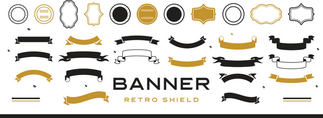 Ribbons, Banners, badges, Labels - Design Elements on white background
