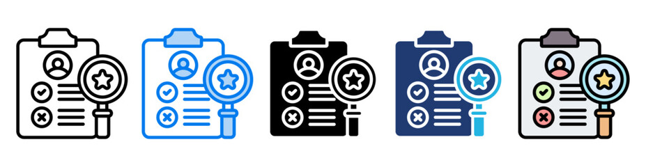 Evaluation icon set multiple style collection
