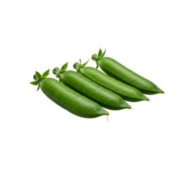 A fresh pile of vibrant green pea pods isolated on a transparent background, perfect for promoting healthy, plant-based ingredients and vegetarian food lifestyle visuals in high resolution.

