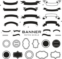 Ribbons, Banners, badges, Labels - Design Elements on white background