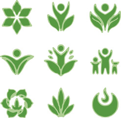 Nature leave logo minimalist design green eco concept bio ecology health life 