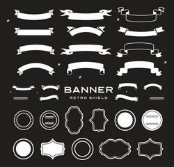 Ribbons, Banners, badges, Labels - Design Elements on white background
