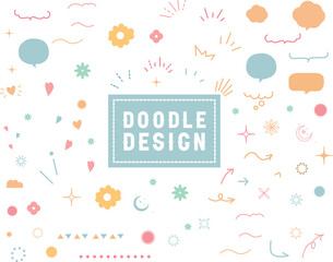 Vector set of different crowns, hearts, stars, crystals, sparkles, arrows, lightnings, diamonds, signs and symbols. Hand drawn, doodle elements