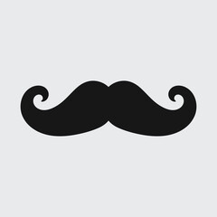 Hair mustaches icon on grey background