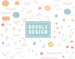 Vector set of different crowns, hearts, stars, crystals, sparkles, arrows, lightnings, diamonds, signs and symbols. Hand drawn, doodle elements