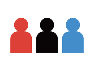 カラフルな人物のアイコンのイラストのセット