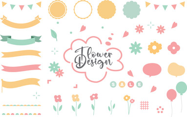 Hand Drawn Banners, Leaves, Flowers, Branches and Swirls