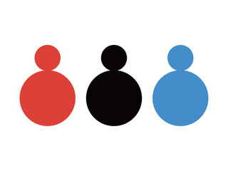 カラフルな人物のアイコンのイラストのセット