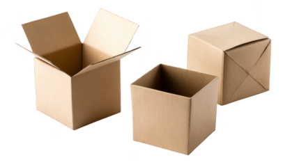 Open and closed cardboard boxes, a comprehensive guide to shipping, storage, moving.