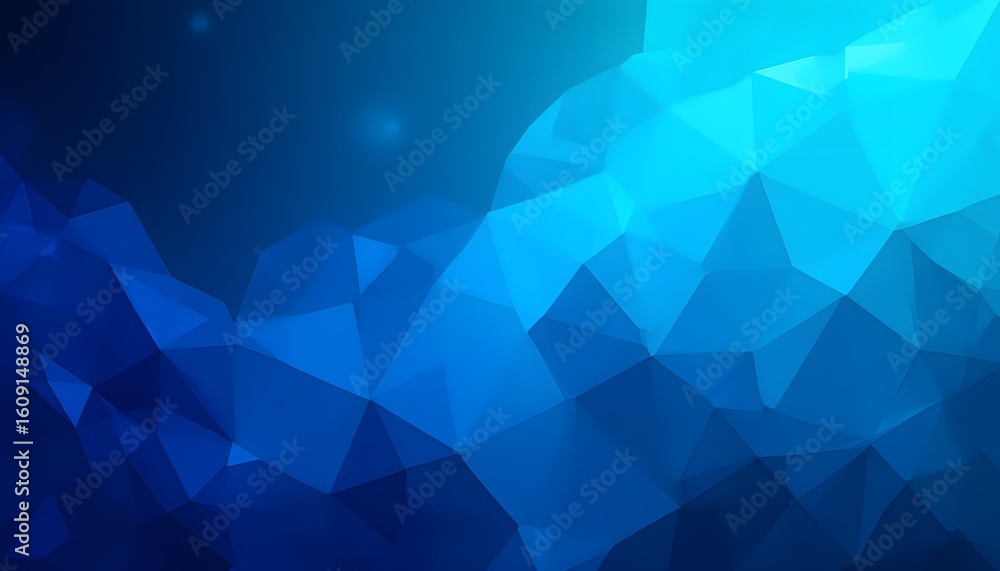 Fototapete abstract geometric background with polygonal shapes in shades of blue, creating a modern and dynamic