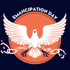 Emancipation Day Illustration with Dove Peace and Freedom Theme in a National Holiday