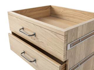 Rustic TwoDrawer Wooden Box on transparent background