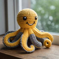 octopus on a black background