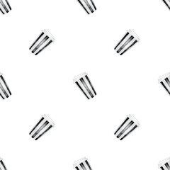 Watercolor coffee cup seamless pattern. Hot drink to go, isolated on white background. Food illustration. For coffee shop logos and shop window stickers