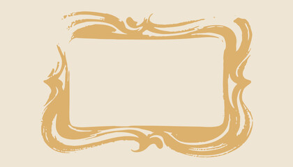 Artistic vector illustration of a decorative frame with brush stroke texture design