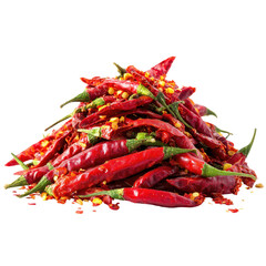 Dried red chili peppers piled on a clean surface ready for culinary use in various dishes and cuisines