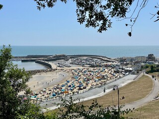 a view of Lyme Regis harbour Dorset England 