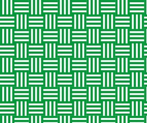 Abstract green and white pattern featuring interwoven horizontal and vertical lines forming a grid...