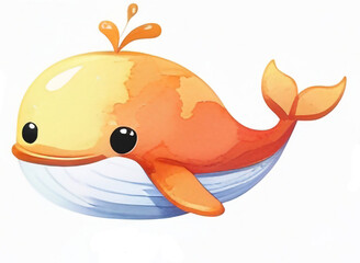 Obraz premium Whale, orange whale, blue whale, yellow whale, red whale, purple whale, aquatic animals, fish, sea fish14