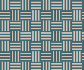 Square pattern with horizontal and vertical lines in alternating colors creating a woven effect