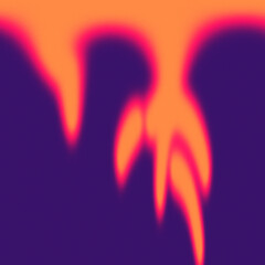 Abstract orange shape with blurred edges on a dark purple background creating a soft gradient effect