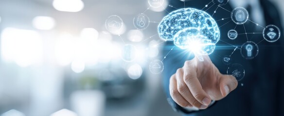 The Brain Visualized with Digital Connections in a Modern Business Environment