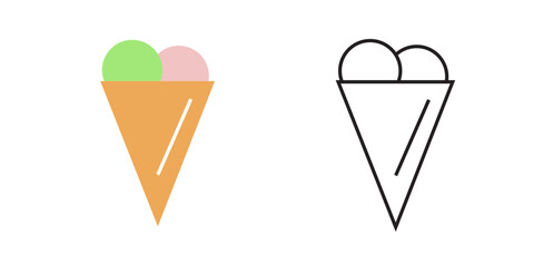  Ice Cream Cone with Scoops Icon - Dessert & Sweet Treat