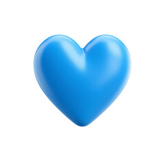 Fototapeta premium blue heart icon, cartoon plastic style minimal, 3d isolated on transparent background png 