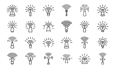 Digital Technology, IT, and Networking Icons Set: Software, Hardware, Data, and Connectivity Symbols