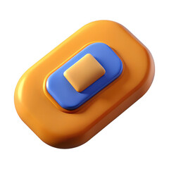 3d render of an orange and blue toggle switch isolated on transparent background