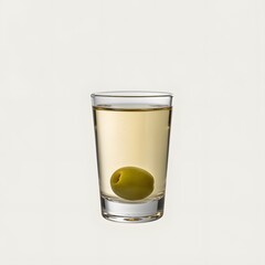 Glass of cocktail with an olive