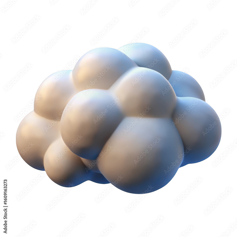 Poster stylized 3d cloud render isolated on transparent background