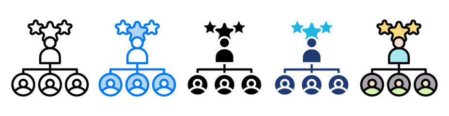 Stakeholder icon set multiple style collection