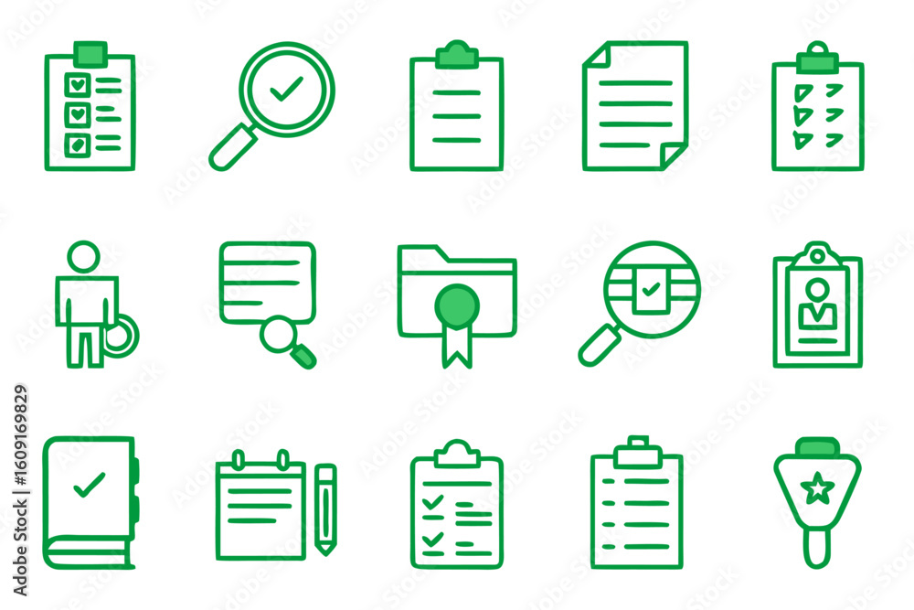 Poster clean business audit and analysis line graphics collection