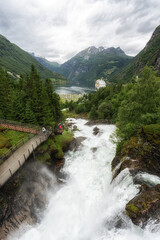 Fototapeta premium Fossevandring Waterfall Walk